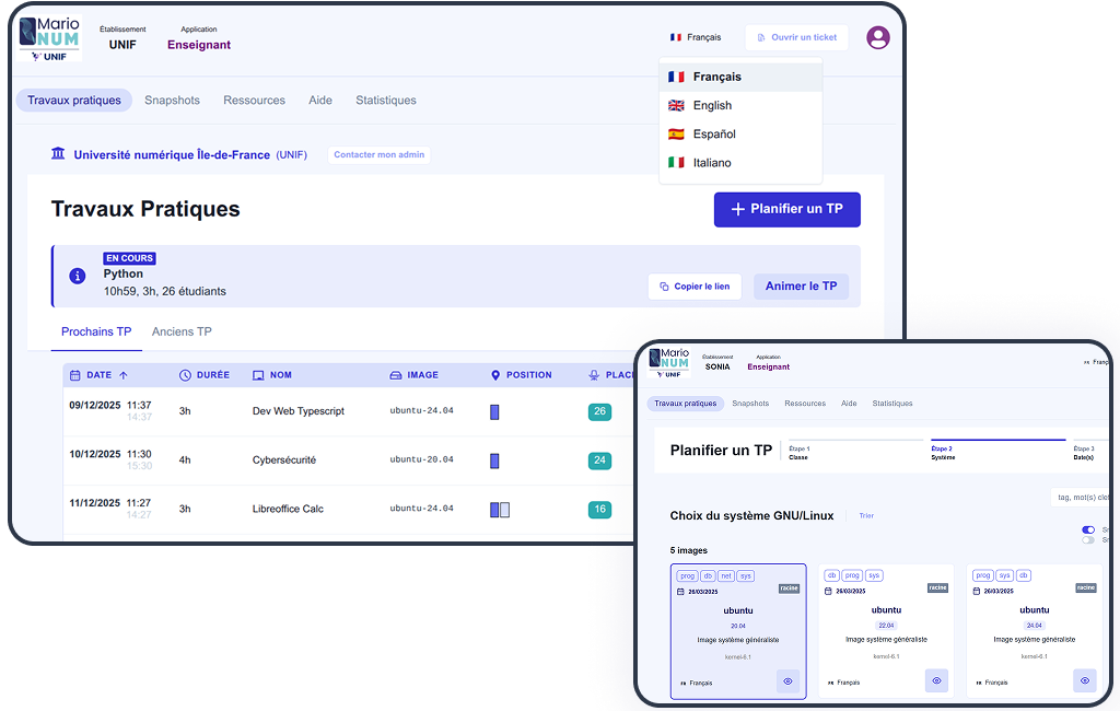 Vos salles de TP virtuelles en un clic !